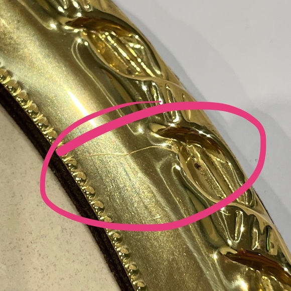 Vintage Ornate Brass Picture Frame Freestanding with Velvet Stand - Picture 8 of 9